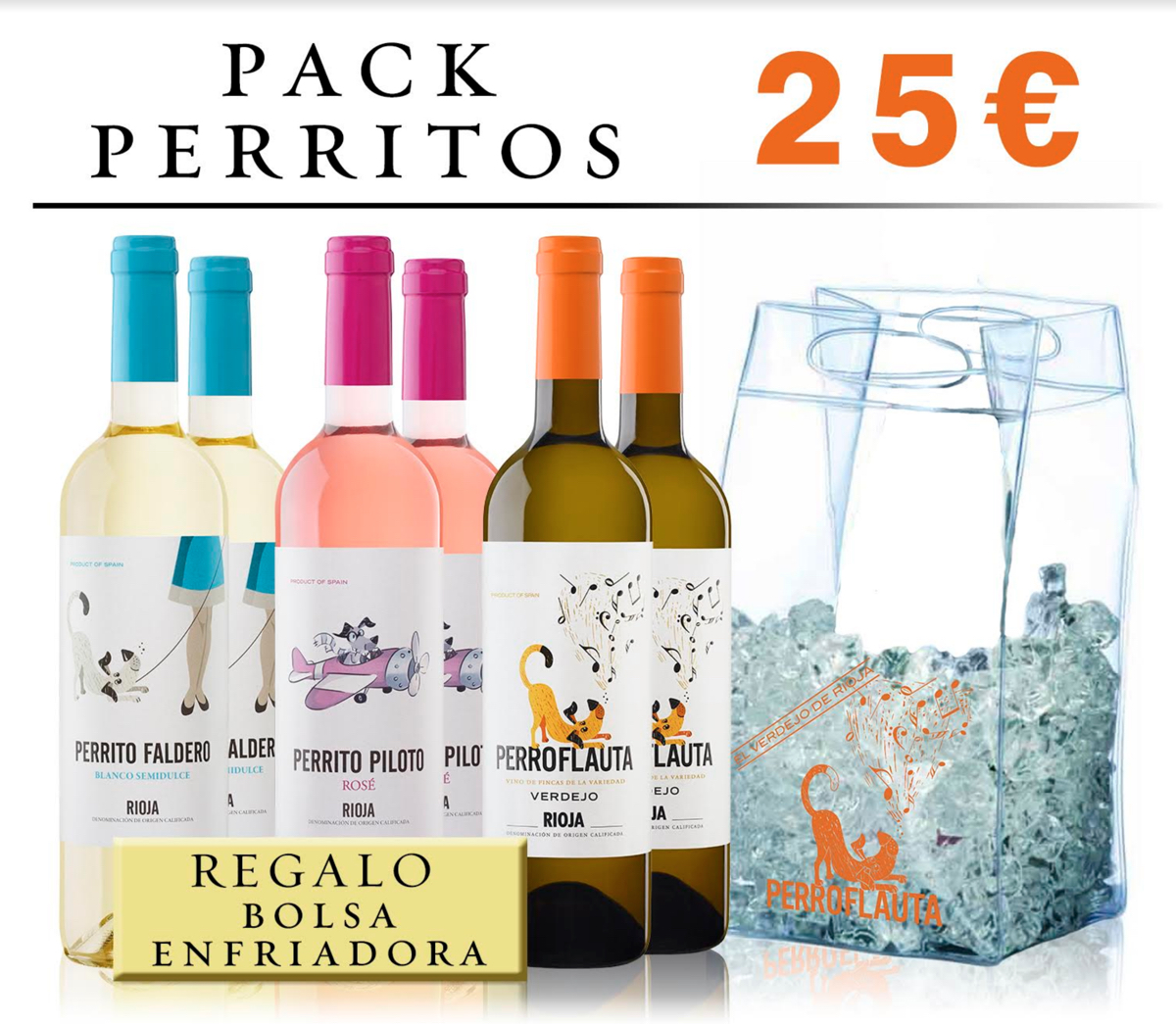 perro flauta verdejo de Rioja vino Azabache semidulce rosado garnacha